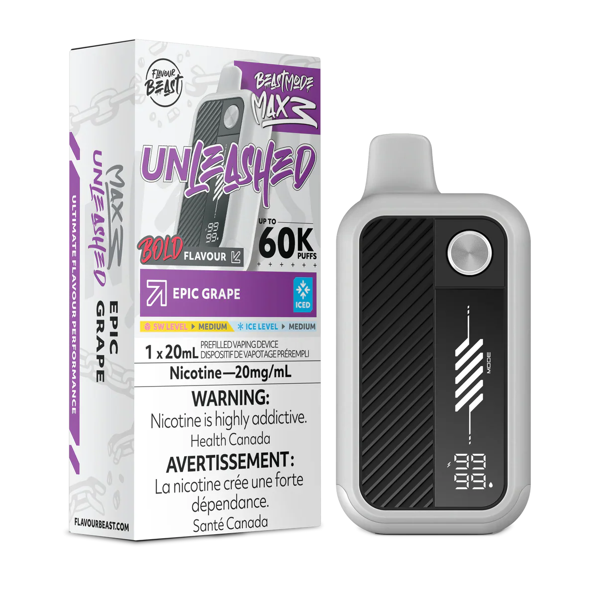 Flavour Beast Mode Max 3 Disposable Vape - 60k Puffs - 20mg - 20ml