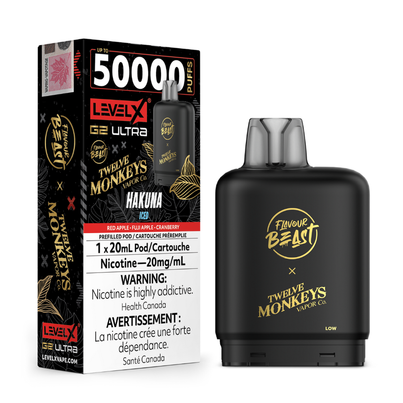 Flavour Beast Level X G2 Ultra Replacement Vape Pod - 50K- Puffs - 20mL