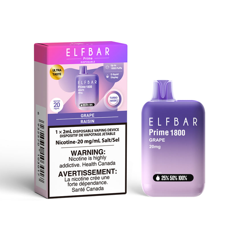 Elf Bar Prime 1800 Disposable Vape – 1,800 Puffs – 2mL