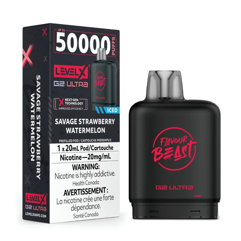 Flavour Beast Level X G2 Ultra Replacement Vape Pod - 50K- Puffs - 20mL