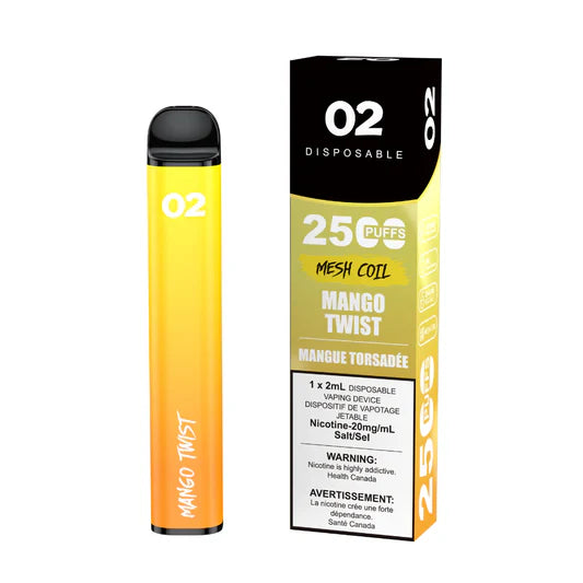 O2 Disposable Vape - 2500 Puffs - 2mL