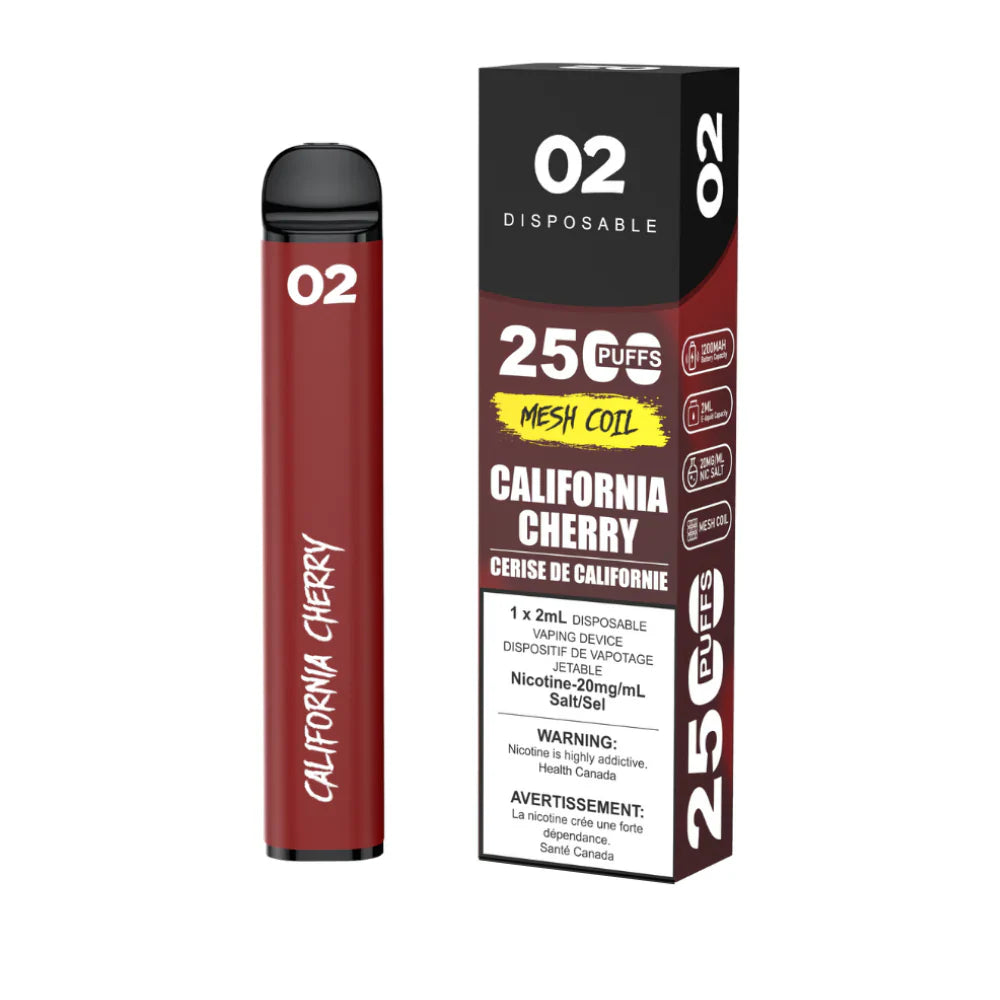 O2 Disposable Vape - 2500 Puffs - 2mL