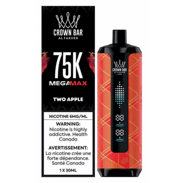 Al Fakher Crown Bar Mega Max 75K Disposable Vape - 75K Puffs - 6mg - 30mL