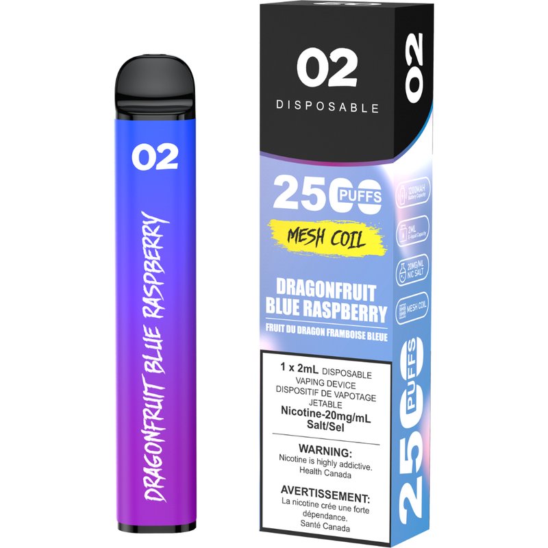 O2 Disposable Vape - 2500 Puffs - 2mL