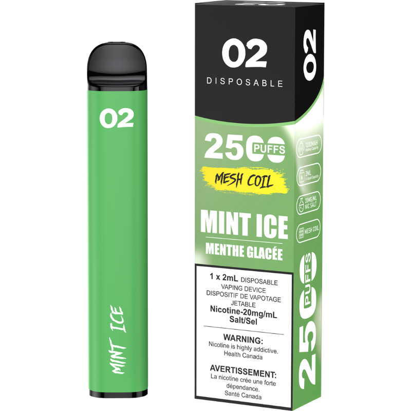 O2 Disposable Vape - 2500 Puffs - 2mL