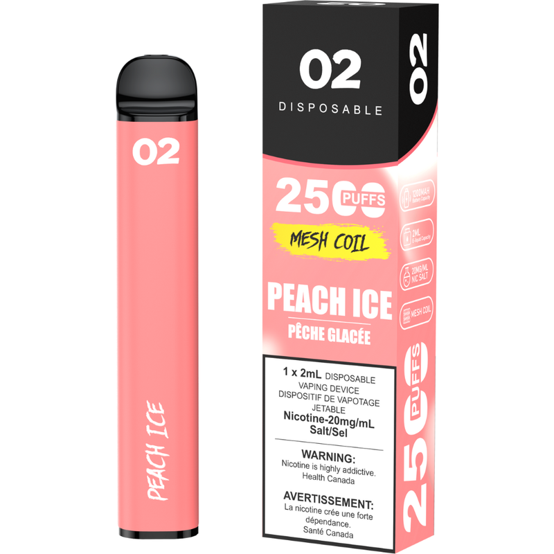 O2 Disposable Vape - 2500 Puffs - 2mL