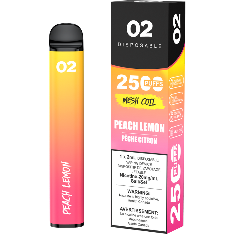 O2 Disposable Vape - 2500 Puffs - 2mL